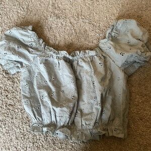 Papaya Sage Green Blouse Crop